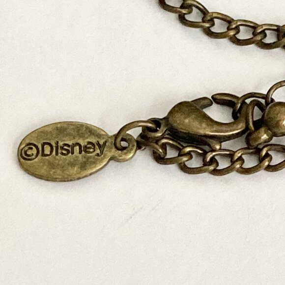 Vintage Disney Hidden Mickey Mouse Heart Locket Necklace Disneyana 30" Gold Tone - Picture 7 of 11